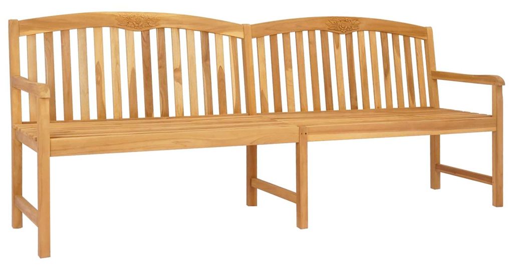 Handgefertigte Rosenbank Natur 228 x 60 x 90 cm Massivholz Teak
