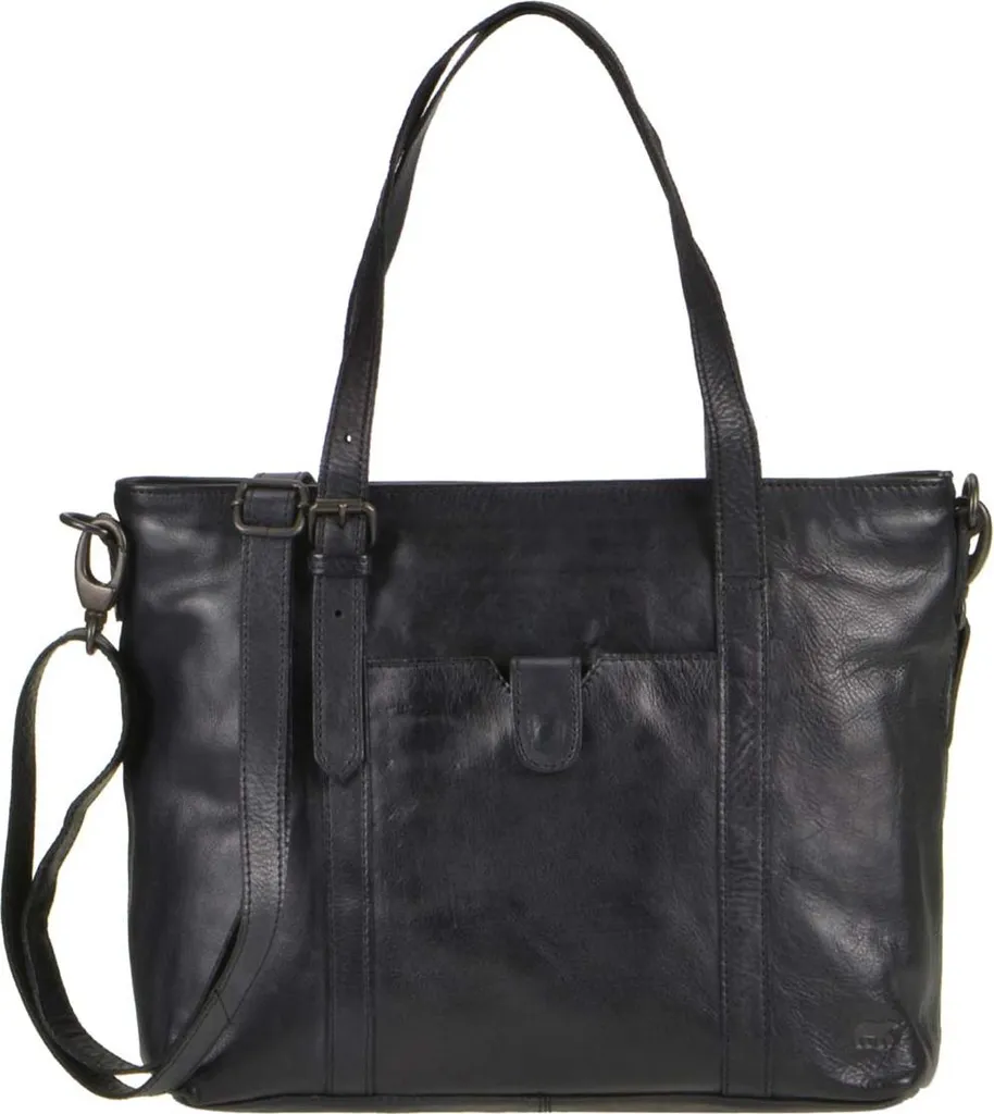 Grand sac cabas en cuir noir pour femme Shopper Bear Design DIEDE