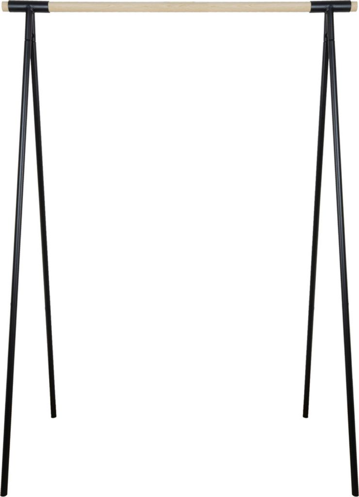 Natural Goods Berlin Kleiderständer GARD, Garderobenhalter, freistehend, Kleiderstange, Gardeobenständer, Schwarz, Rundstab Eiche 100 cm, 2 Stück