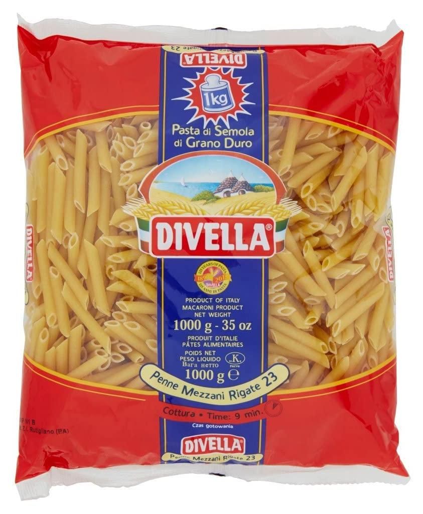 10x Pasta Divella 100% Italienisch N° 23 Penne Mezzani Rigate 500g