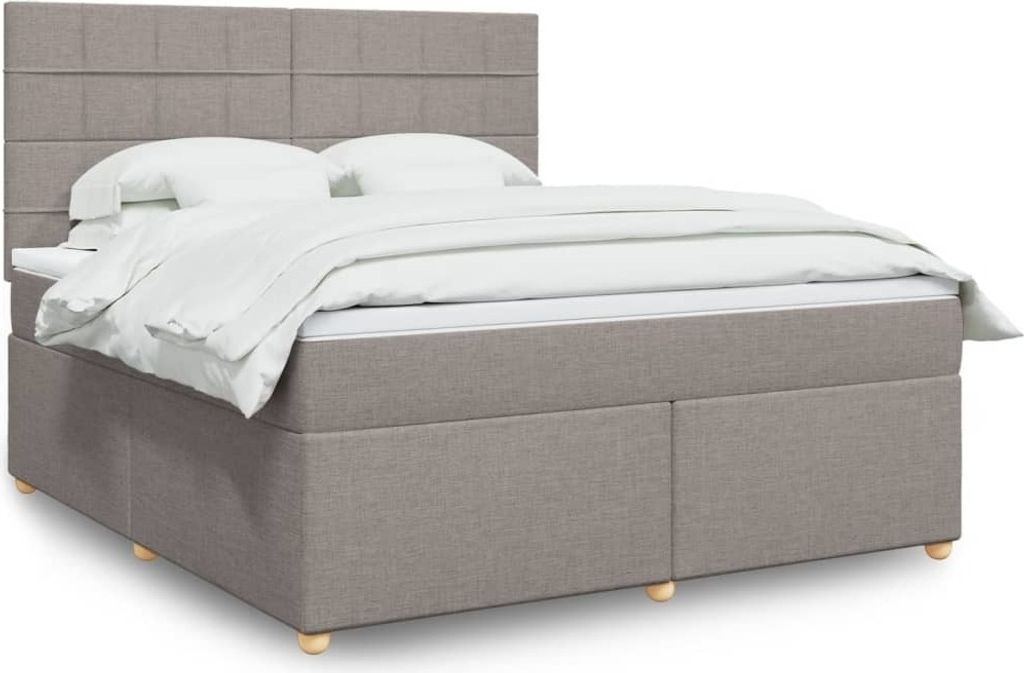 Maison Exclusive - Boxspringbett mit Matratze Taupe 180x200 cm Stoff