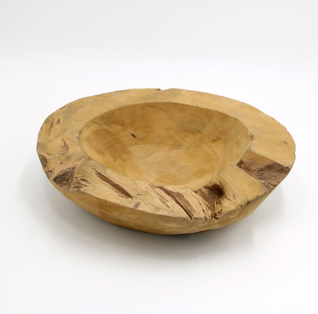 Boltze Schale Teak Deko Gefäß Braun Teakholz Schüssel Rund Produktbild 