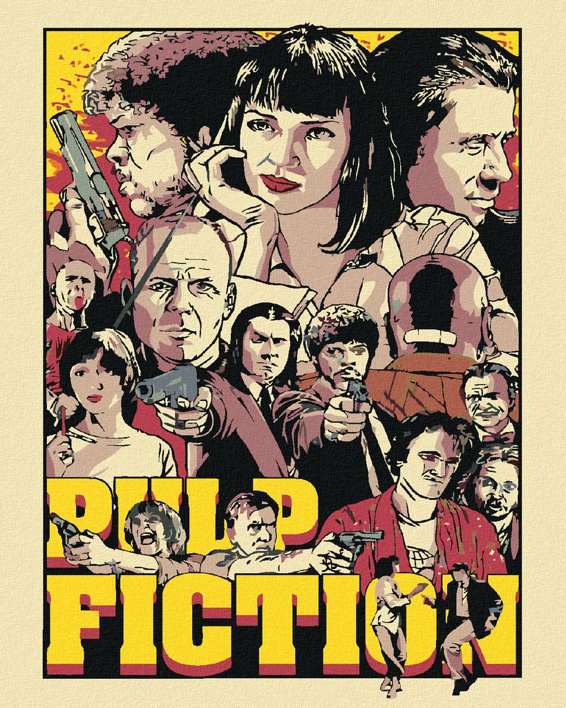 Zuty - Malen nach Zahlen - PULP FICTION, 40x50 cm, ohne Keilrahmen