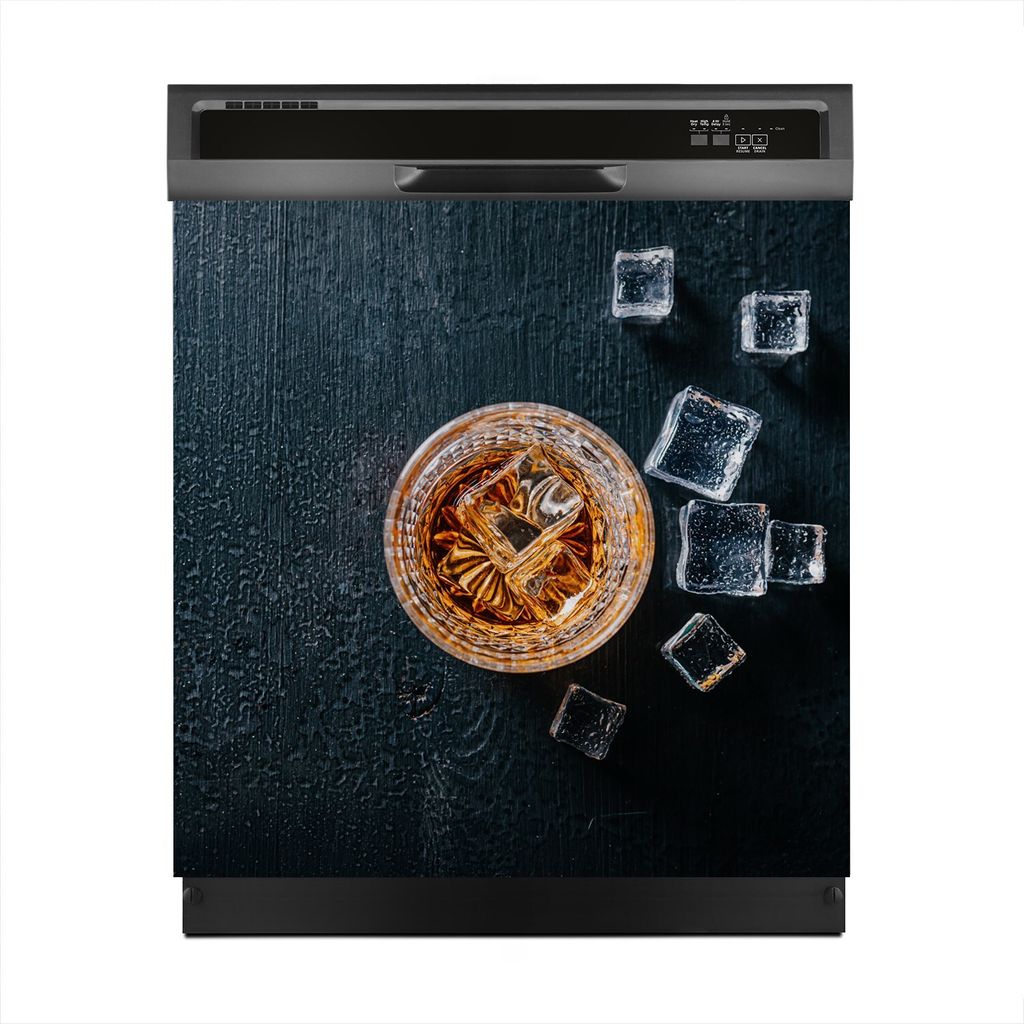 Magnete Dekorative 60x60 cm Küche Magnetmatte Spülmaschine - Whisky Glas
