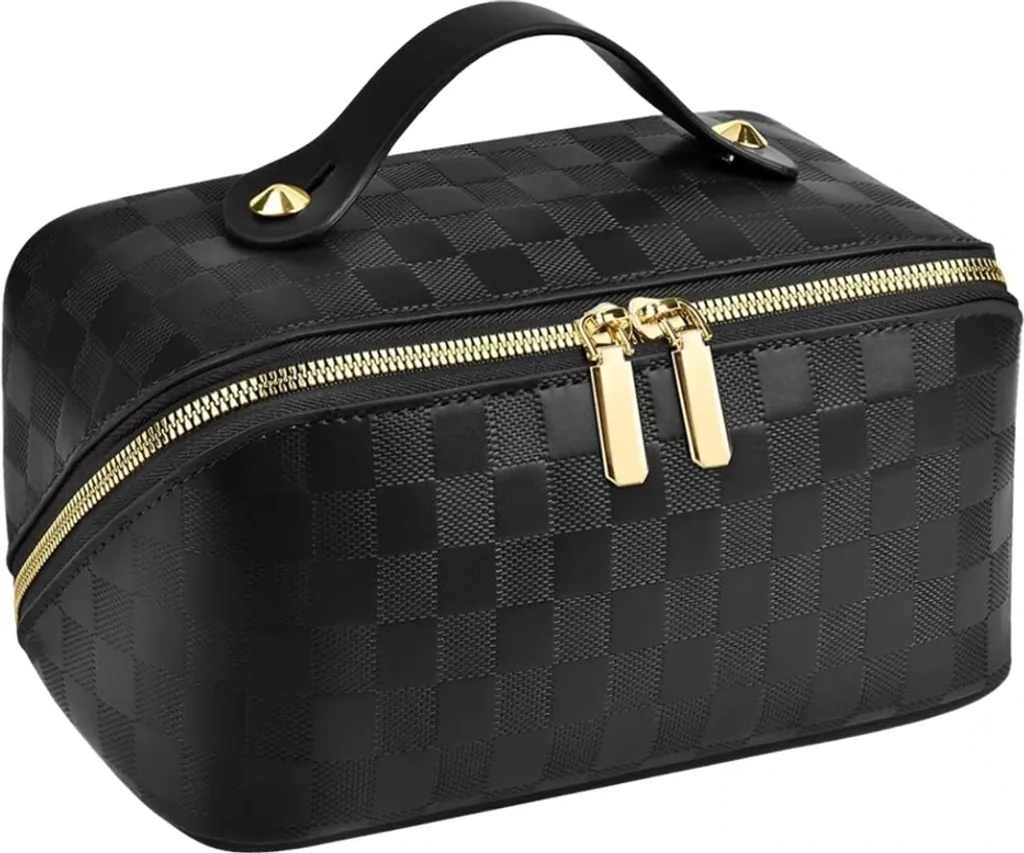 Trousse Trucchi Viaggio Ecopelle Nera 25cm - Organizer Make-up Chic - 8