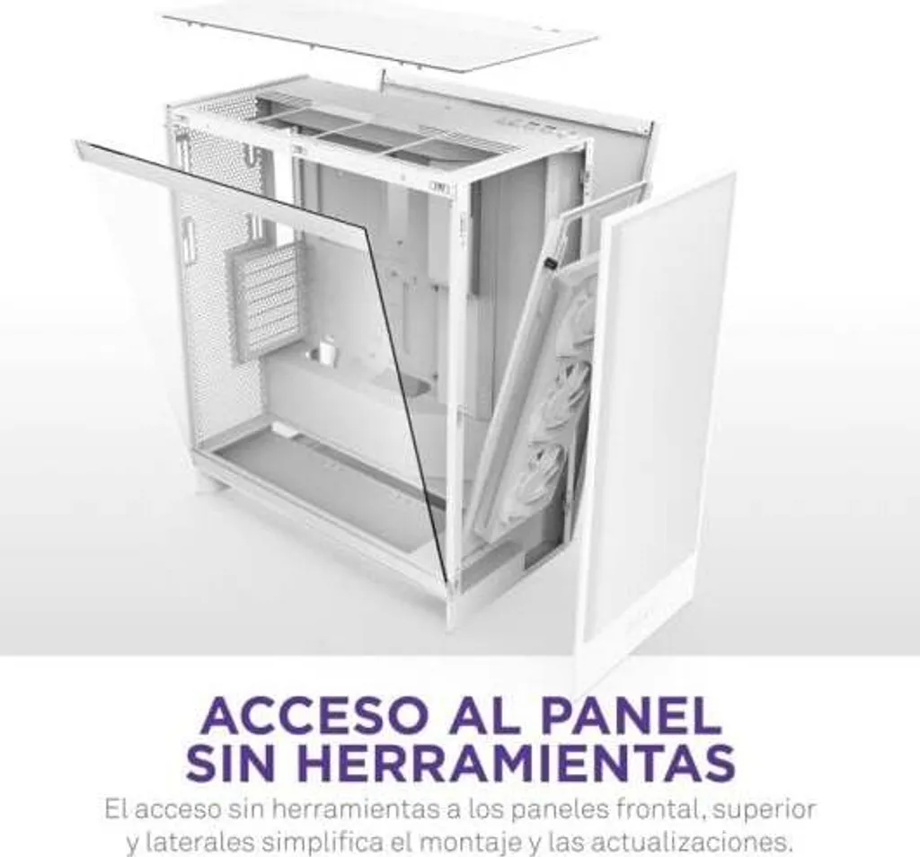 Boîtier NZXT H7 Flow RGB 2024 Blanc pour Setup Gaming et Créatif - 9