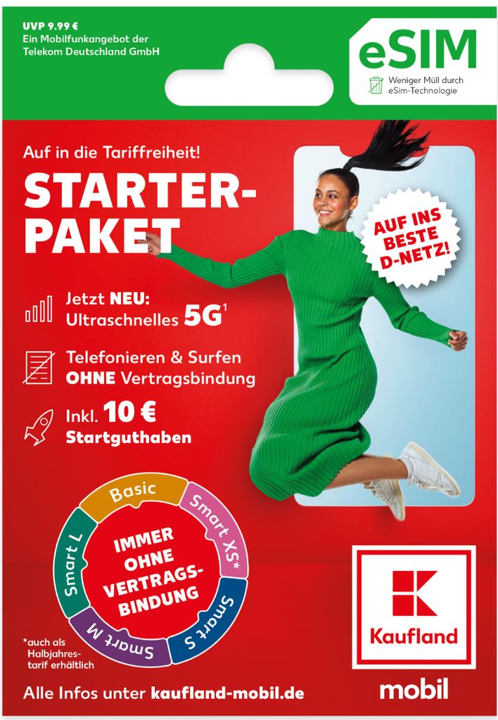 Kaufland mobil eSIM Starterpaket inkl. 10 EUR Startguthaben Produktbild