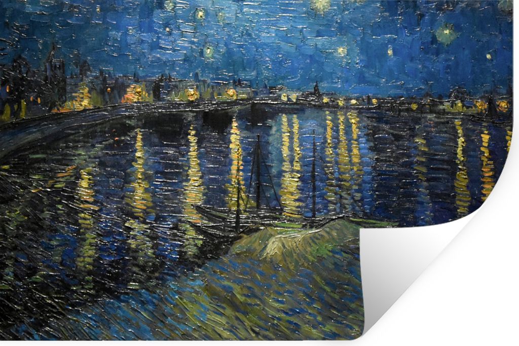 MuchoWow Wandtattoo Wandsticker Wandaufkleber Van Gogh - Brücke - Alte Meister 30x20 cm Selbstklebend und Repositionierbar - Wierderverwendbar -...