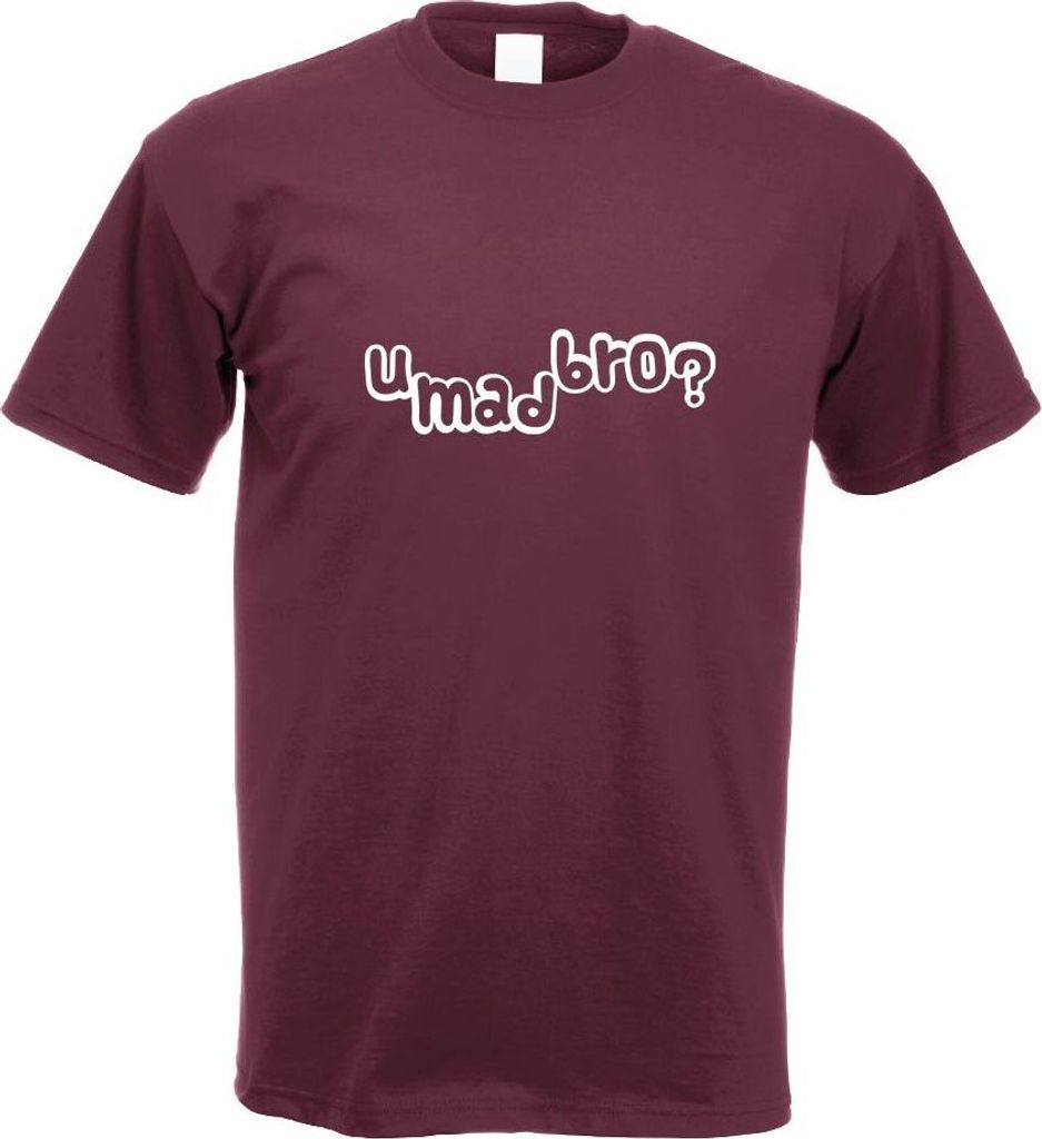 Kiwistar - T-Shirt - Burgund - u mad bro? Motiv Bedruckt Funshirt Design Print - mit Motiv Bedruckt - Funshirt Design - Sport - Freizeit - Herren - M