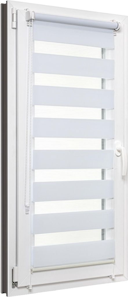 Doppelrollo Tag und Nacht 115x150 cm, Weiß, Klemmfix ohne Bohren