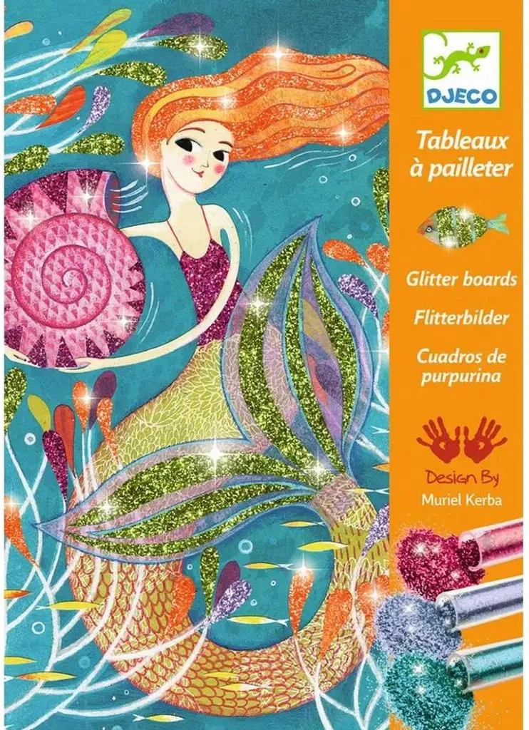 Atelier de Sablimage Sirènes Djeco : Coffret de Tableaux avec Paillettes