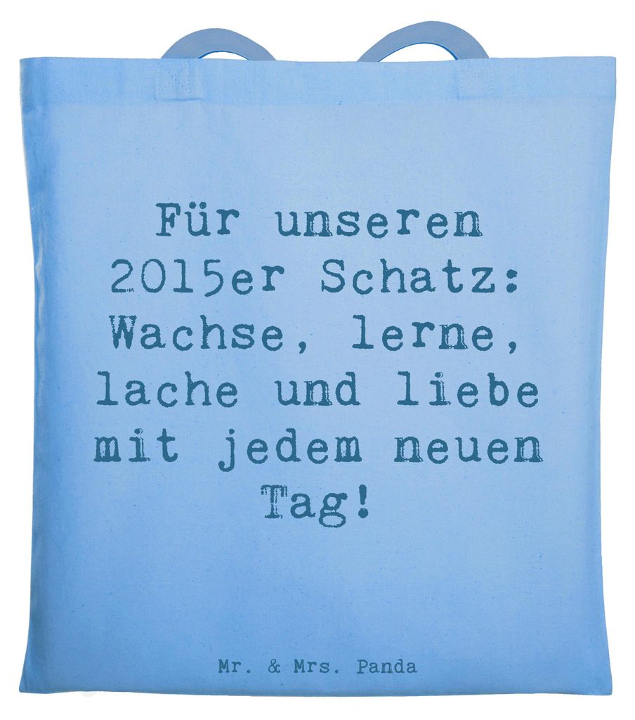 Mr. & Mrs. Panda baumwoll shopper Spruch 2015 Geburtstag - Sky Blue - Geschenk, Einzigartige Geschenke, Baumwolltasche, Laptoptasche, Glückwunsch,...