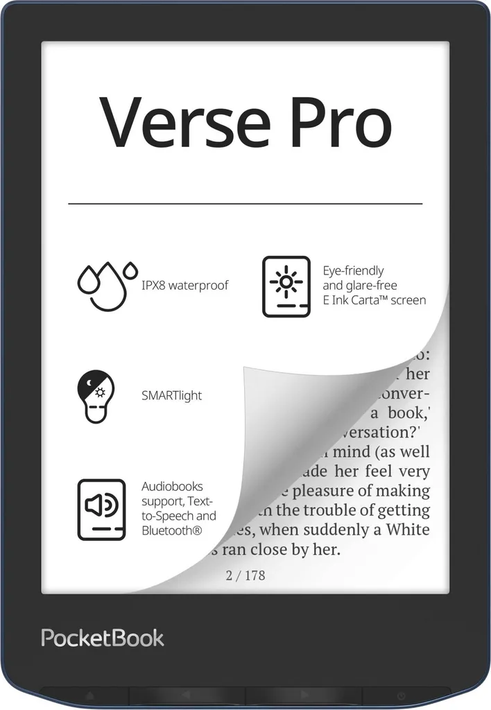 PocketBook Verse Pro Azure : Lisez sans Fatigue Visuelle et sans Reflet