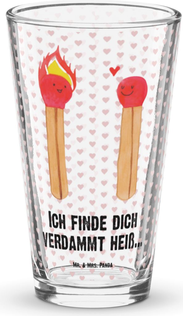 Mr. & Mrs. Panda Glas Streichhölzer - Transparent - Geschenk, Cocktailglas, Pint, Longdrinkglas, Liebesbeweis, Liebesgeschenk, Freundin, Tumbler, ...