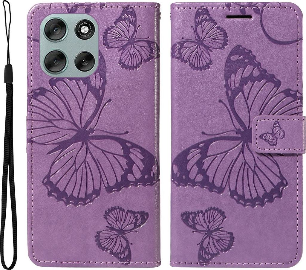 Motorola Moto G56 Hülle - Coverup Schmetterlinge Klapphülle - Lila