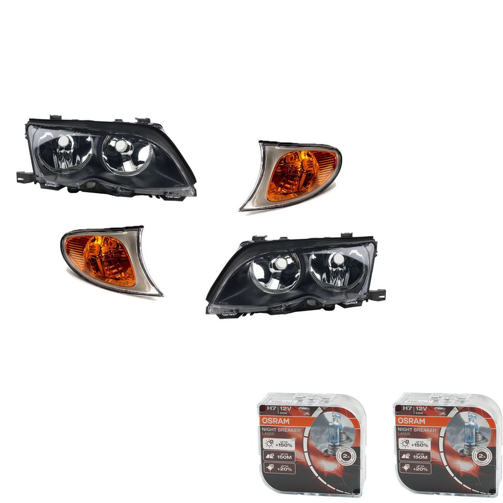 Johns, Scheinwerfer Osram Night Breaker Laser passend für BMW 3er schw. E46 ab Li. Re 63127165769 63126910955 6910955 7165769 63127165770 63126910956