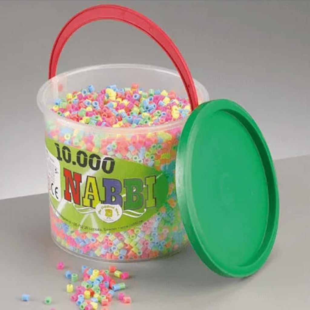 Nabbi® Bügelperlen im Eimer, Ø 5mm, 10.000 Stk., Pastell Produktbild 