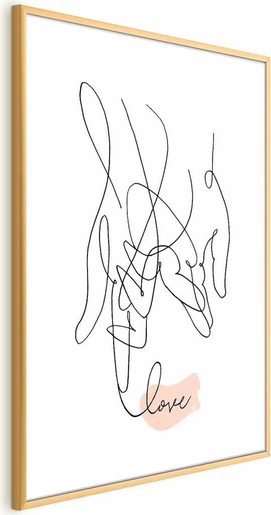 Poster Tangled feeling 40x60 cm con cornice dorata con margine