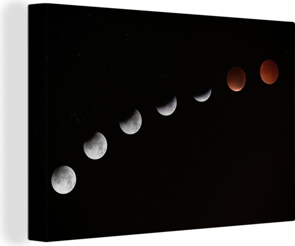 OneMillionCanvasses - Leinwandbilder - 150x100 cm, Mond - Planeten - Schwarz, Wandbilder Kunstdruck Wanddekoration
