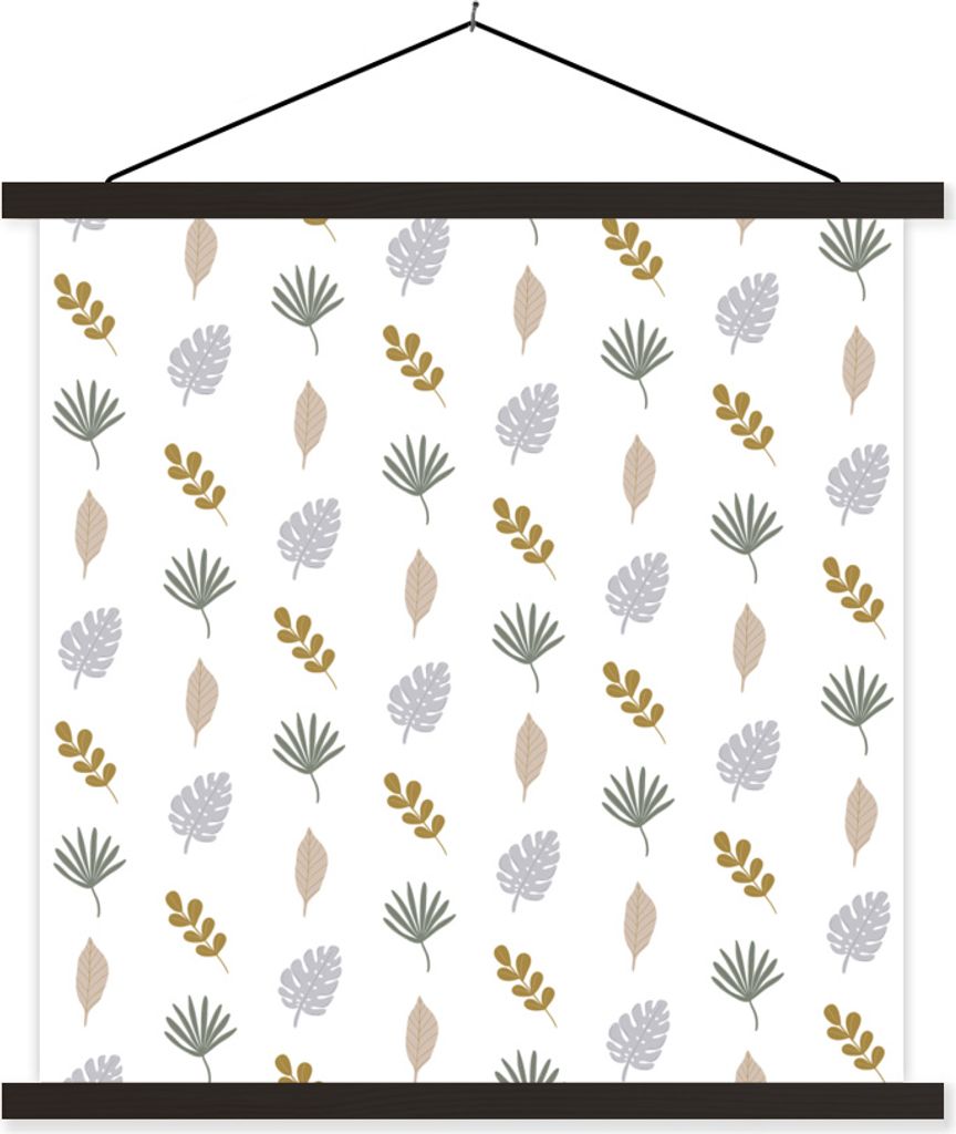 MuchoWow Textilposter Natur - Muster - Blätter 40x40 cm mit schwarzem Rahmen - Fotos