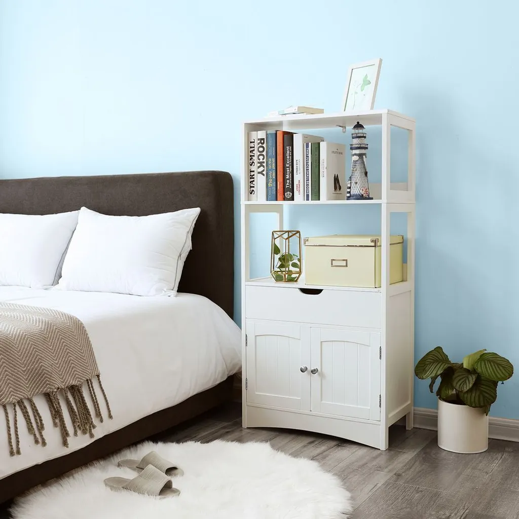 Armoire de salle de bain d'angle Rootz avec meuble sous-vasque blanc - 2