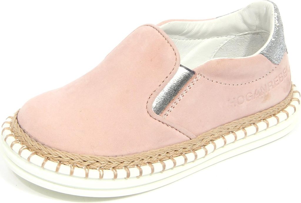 G4152 sneaker bimba girl HOGAN REBEL R260 pink suede slip on shoes kids