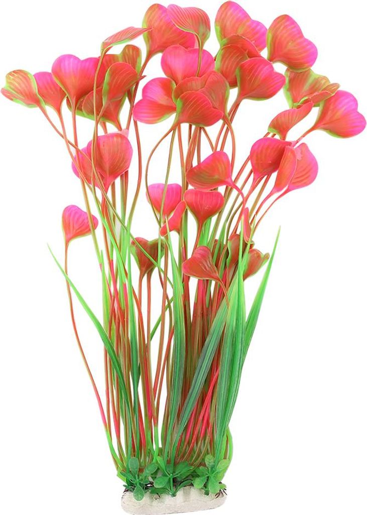 Plastik lebendige künstliche Wasserpflanze Orament für Aquarium Unterwasser Fischtank Garten rosa