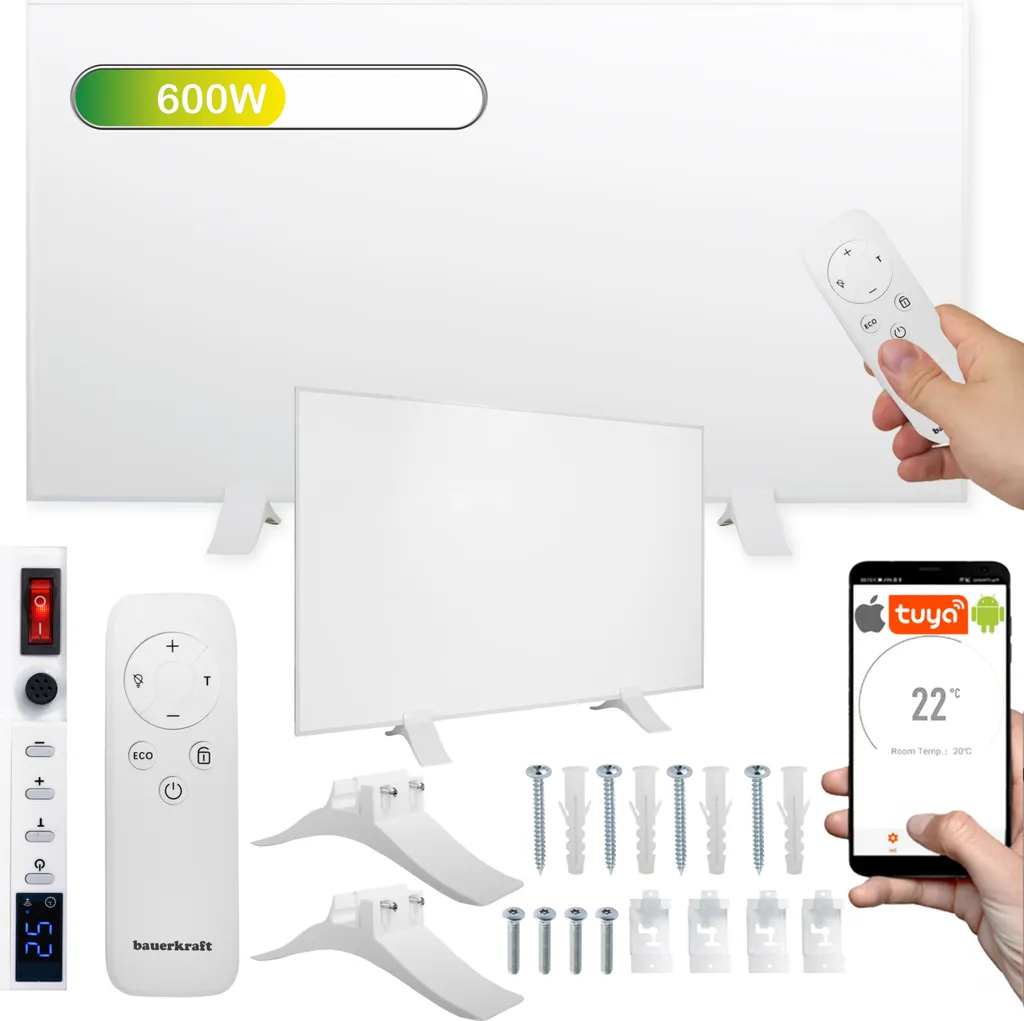 Chauffage mural infrarouge 600W WIFI pour une chaleur douce et saine