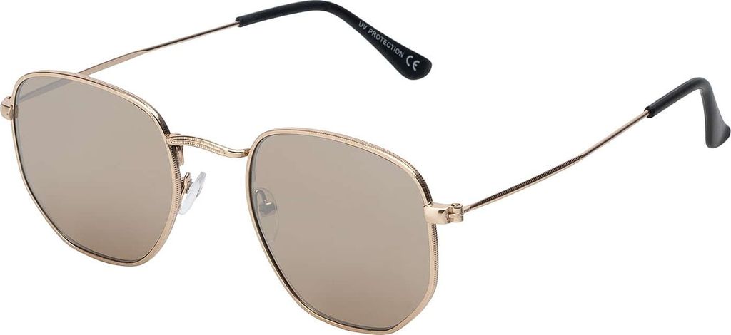 Uni Sonnenbrille Eckige Form 80er Modern Urlaub Sommer Strand 30561 Braun-Gold