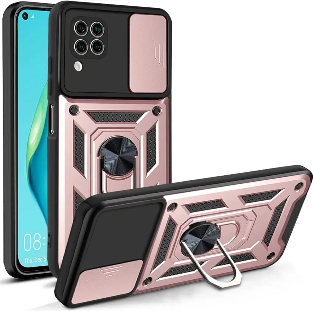 Cover Huawei P40 Lite Rosa Silicone TPU: Protezione Camera e Ring Case