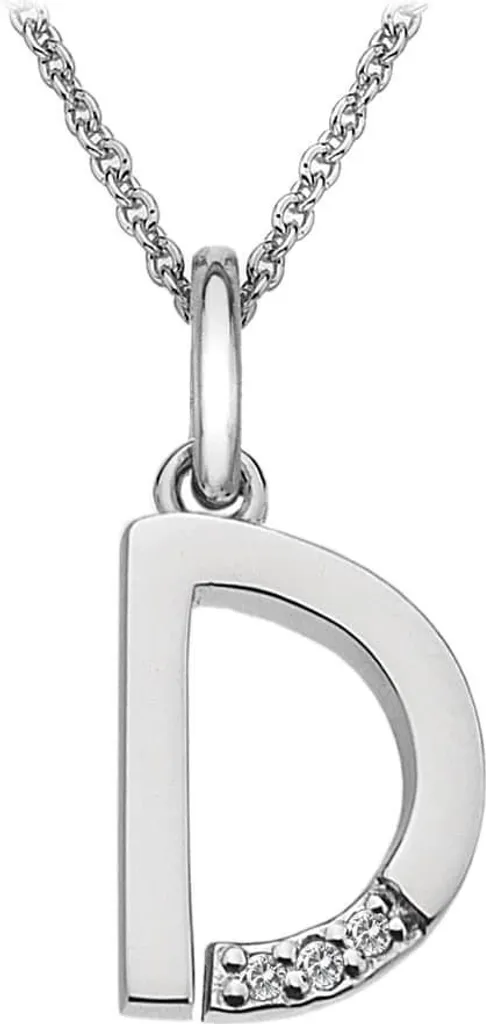 Pendentif DP404 Hot Diamonds Micro D Argent Sterling avec Diamant Pur