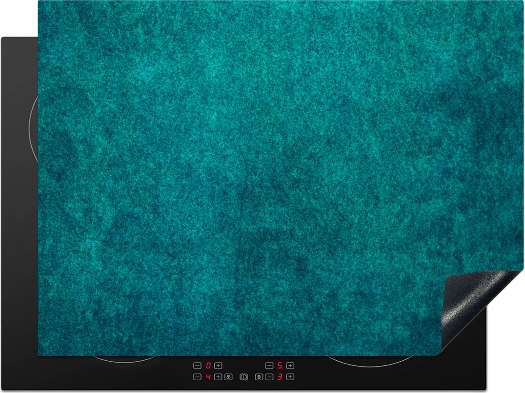 KitchenYeah Herdabdeckplatte Blaue Betonwand mit rostiger Textur , 70x52cm, Küche Deko, Glaskeramikfeld Herdabdeckung, Abdeckplatte fùr Kochfeld