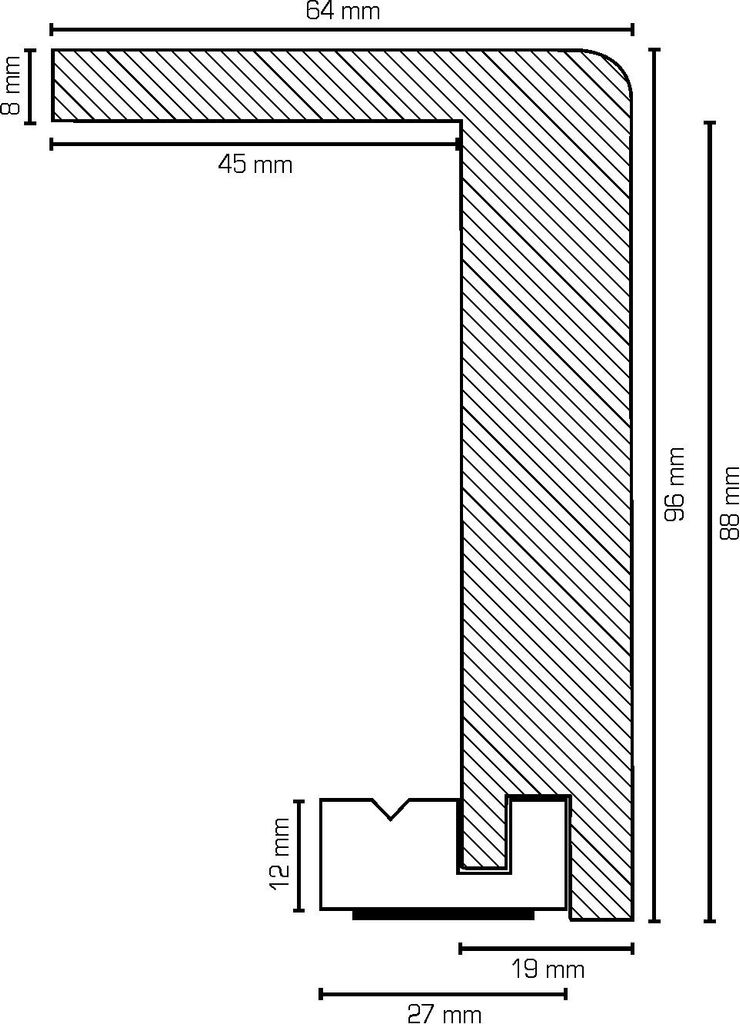 Heizrohrabdeckleiste / Heizrohrverkleidung mit abgerundeter Kante (MDF mit Echtholzfurnier/ 64.96.1) - Farbe: Eiche lackiert-ohne Montageprofil