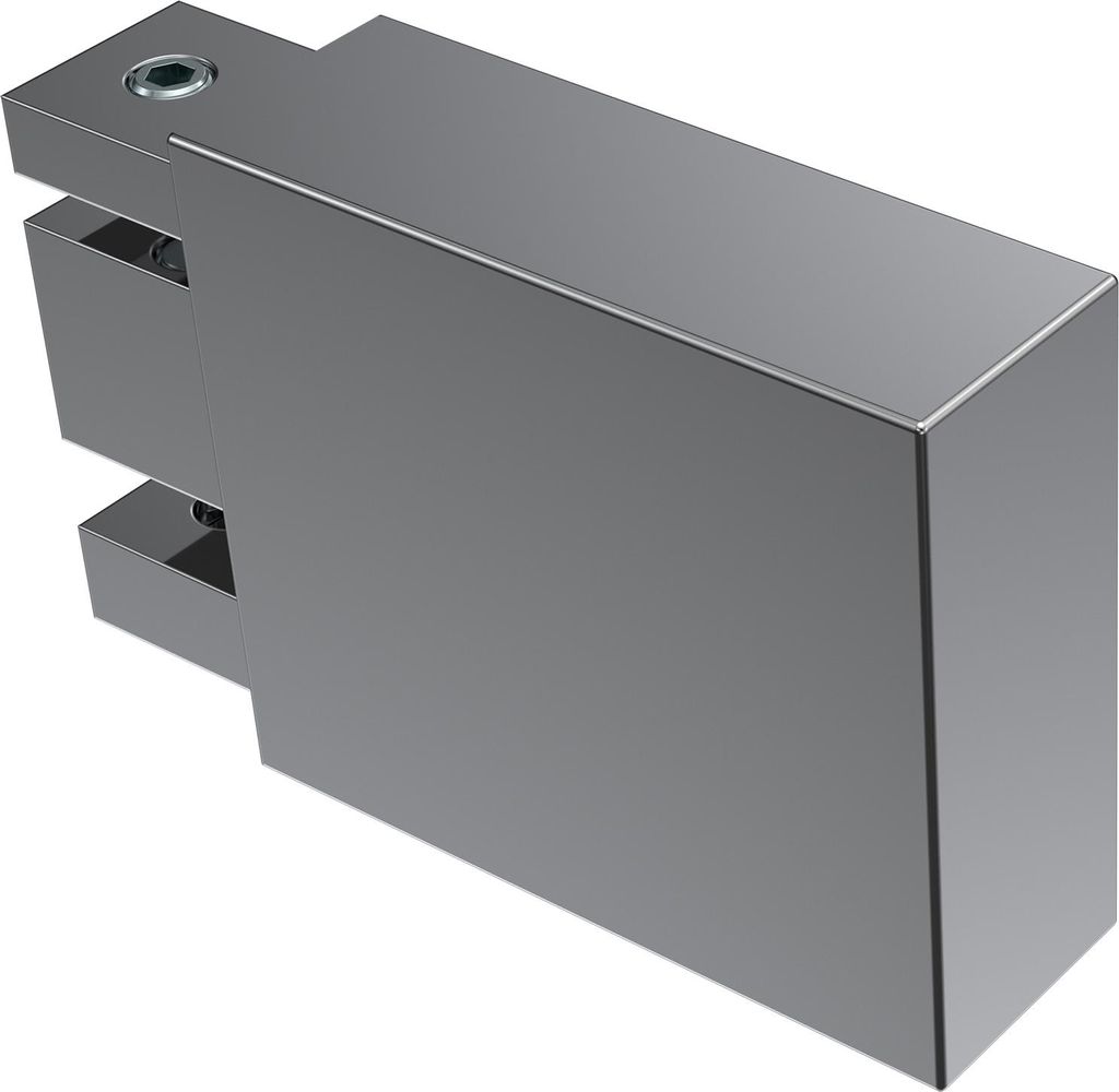 Interdeco Endstücke / Zierabschlüsse für Gardinenstangen mit 14 x 35 mm Chrom, Typ Lox (Quader), Pack. 2 Stück