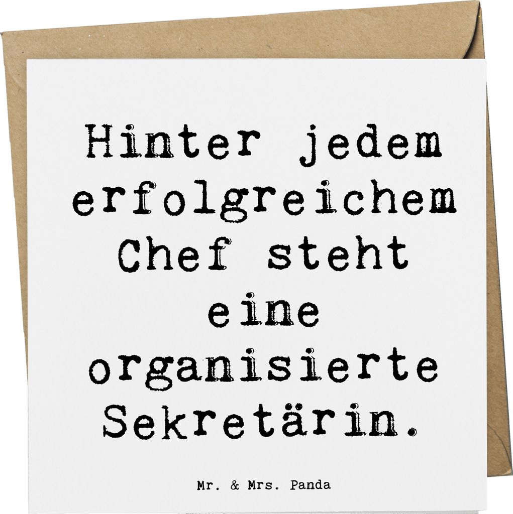 Mr. & Mrs. Panda Grußkarte Spruch Sekretärin Erfolg - Weiß - Geschenk, Sekretärinnen wertschätzen, Glückwunschkarte, Ansprechpartner, Berufsl...