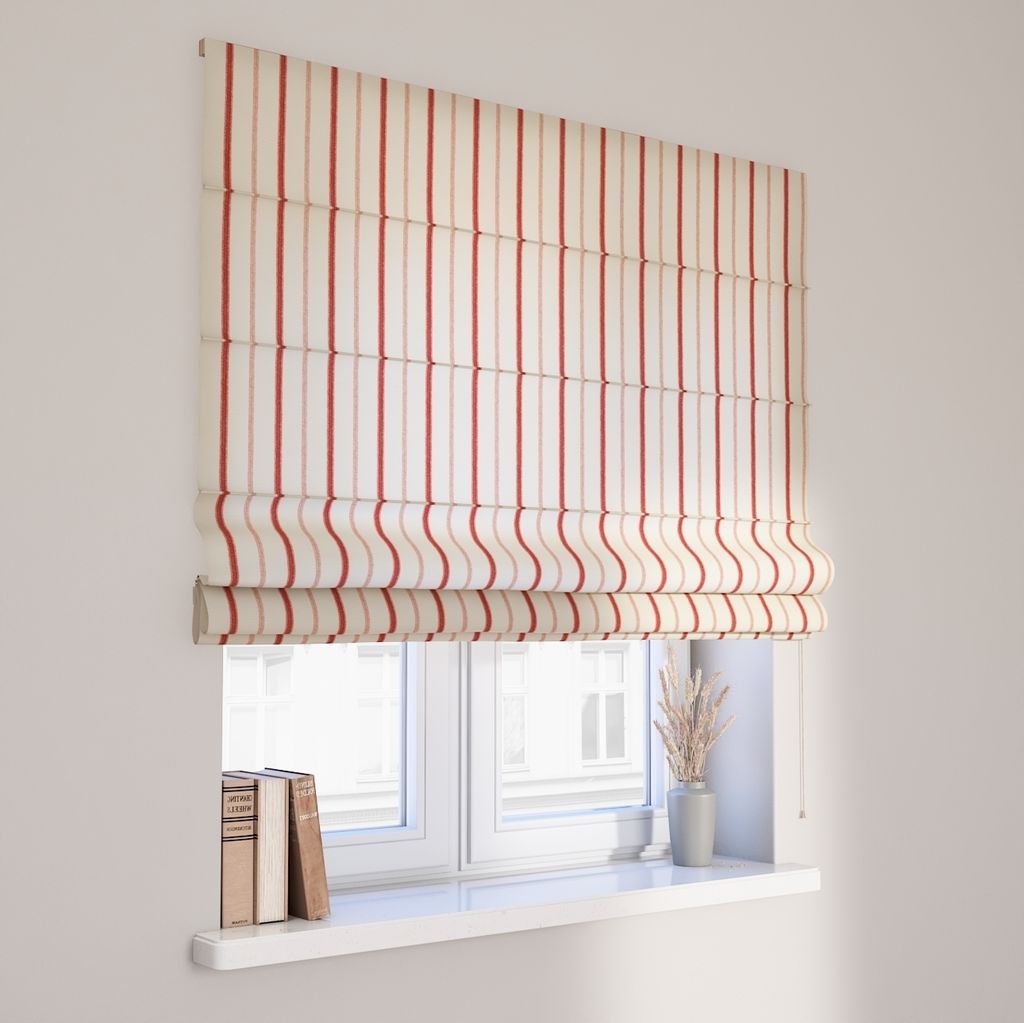 Dekoria Raffrollo Capri, creme- rot gestreift, 50 x 60 cm