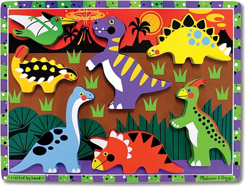 Melissa & Doug Dinosaurs Chunky Puzzle, Formpuzzle, Dinosaurier, Kinder, 2 Jahr(e)