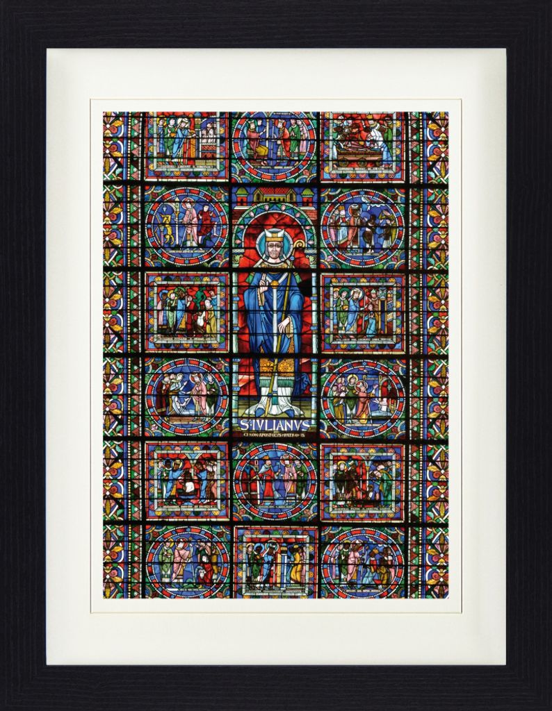 Sakrale Kunst Gerahmtes Bild Mit Edlem Passepartout | Wand-Bilder | Im Bilderrahmen - Sankt Julian, Glasfenster In Der Kathedrale Von Le Mans (40 x...