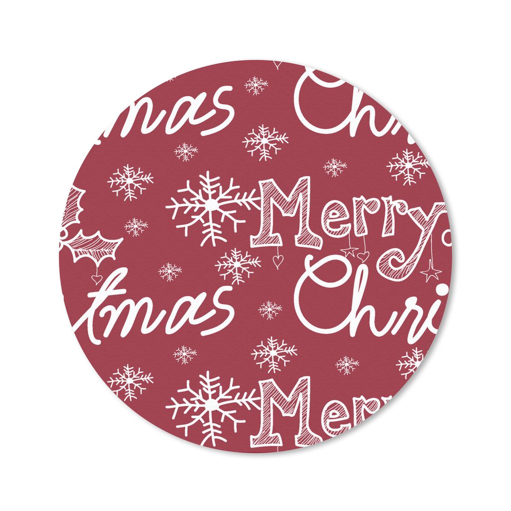 MuchoWow Mauspad Mousepad Muster - Schnee - Weihnachten - Zitate 20x20 cm - Mousepads - Maus Mat - Pad - Mausunterlage - Schreibtischmatte