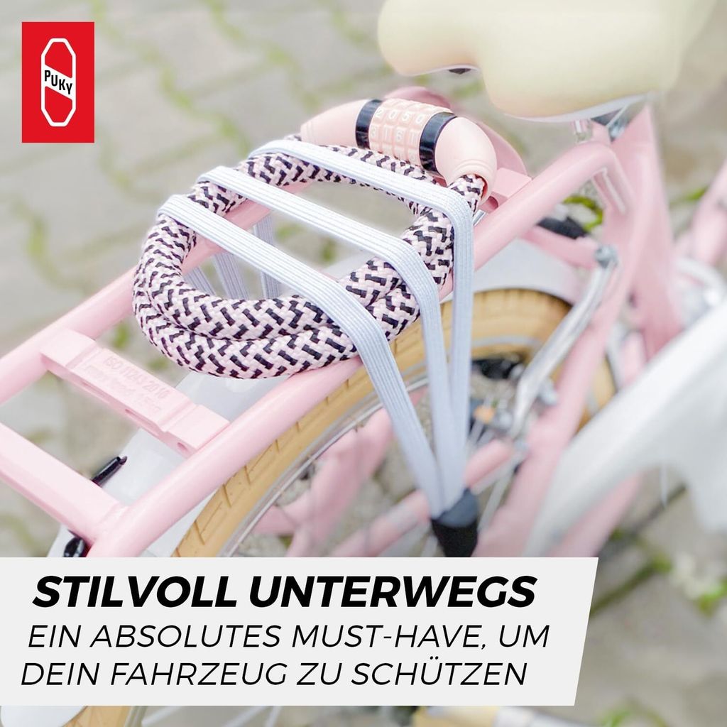 PUKY LOCKSTAR Kabelschloss Retro Rose | Flexibles 70cm Produktbild 12