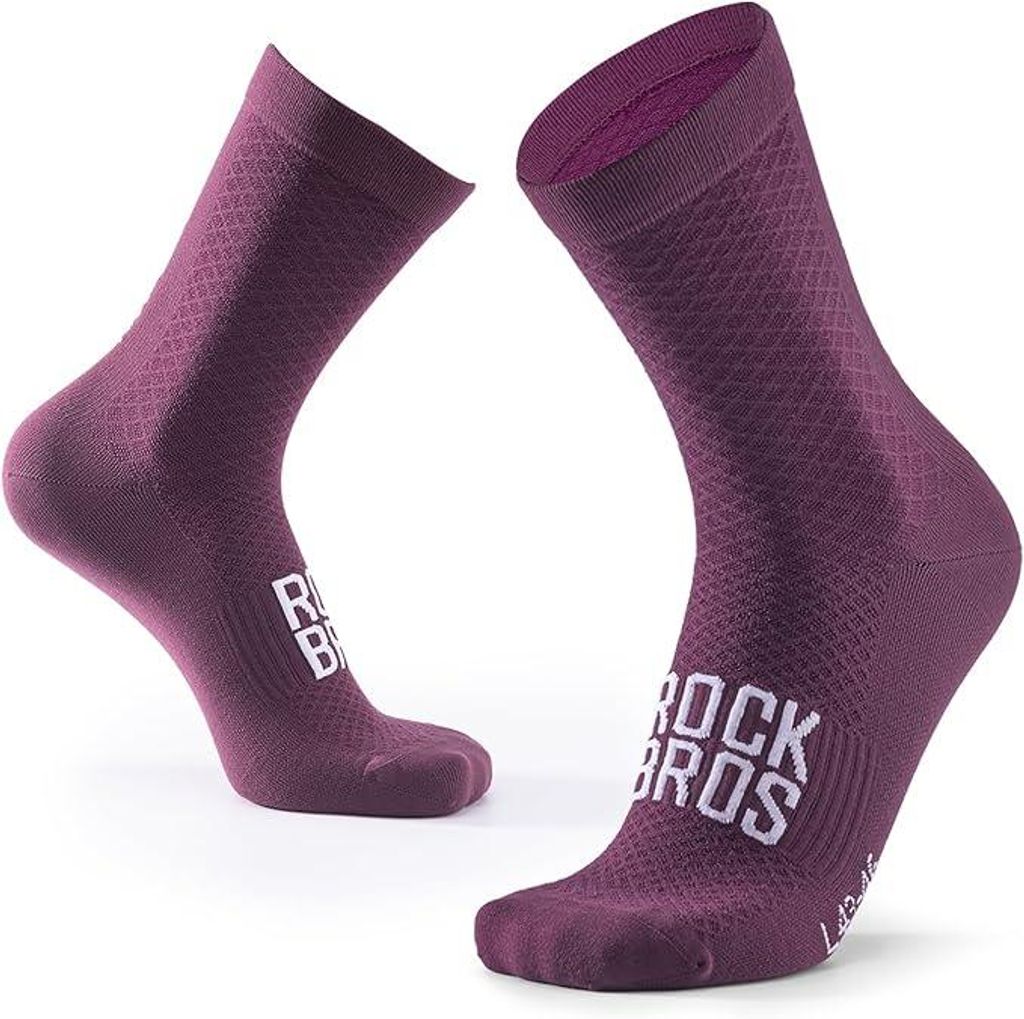ROCKBROS Road-to-Sky 1 paar Fahrradsocken Herren Damen Sportsocken Atmungsaktive Laufsocken Lange Mehrfarbig Violett S