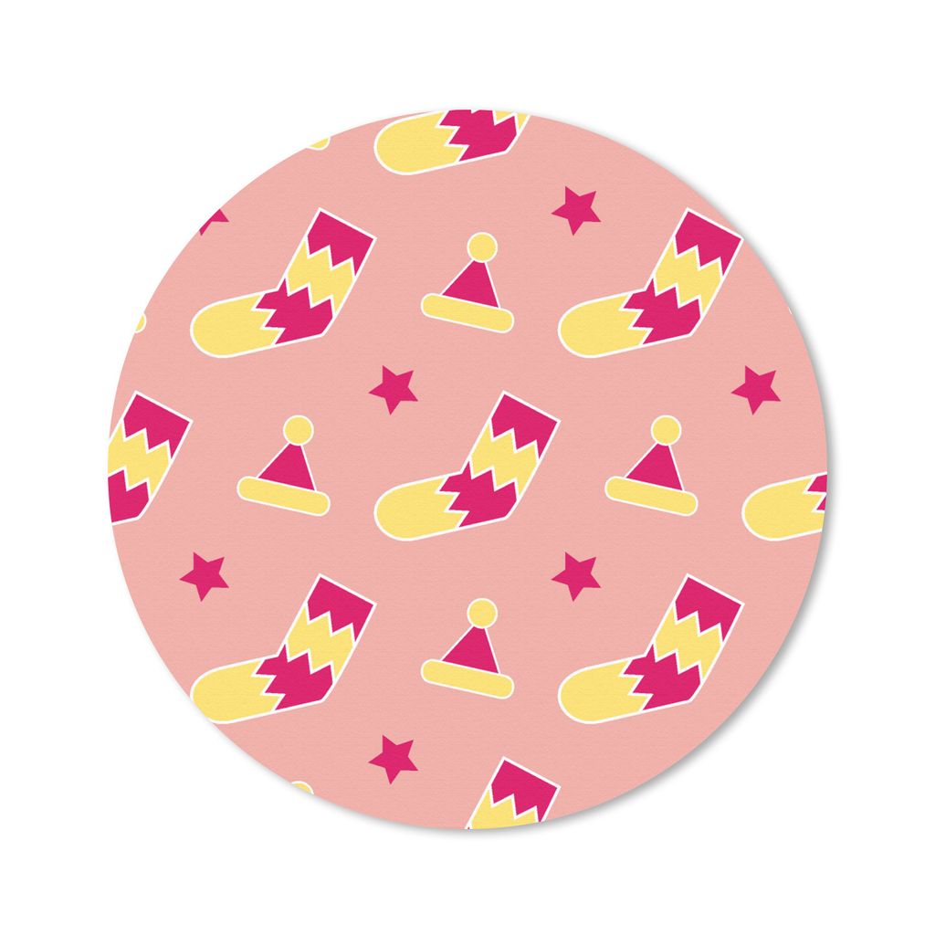 MuchoWow Mauspad Mousepad Socken - Schnittmuster - Weihnachten 20x20 cm - Mousepads - Maus Mat - Pad - Mausunterlage - Schreibtischmatte