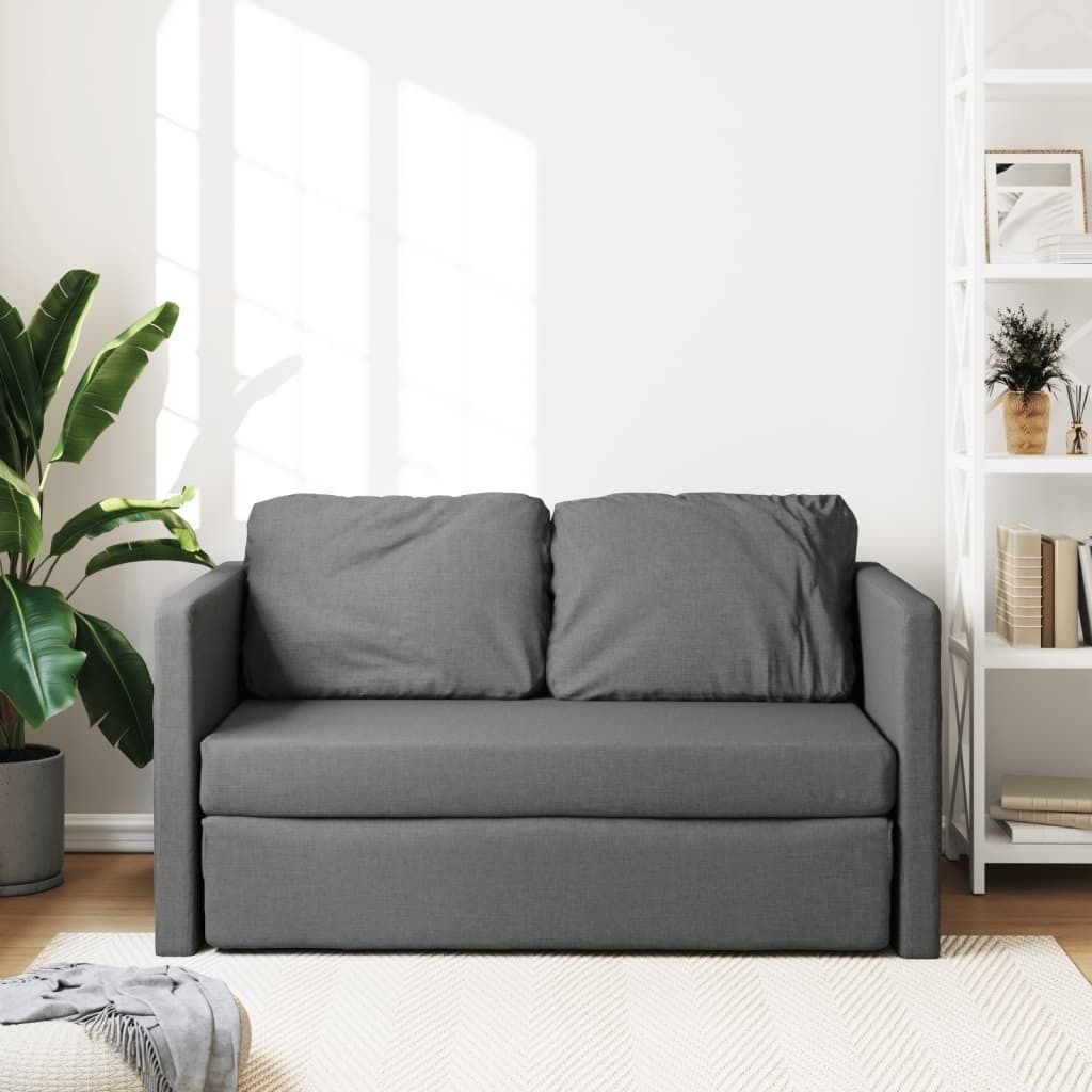 Bodensofa mit Schlaffunktion Dunkelgrau 112x174x55 cm Stoff Produktbild 3