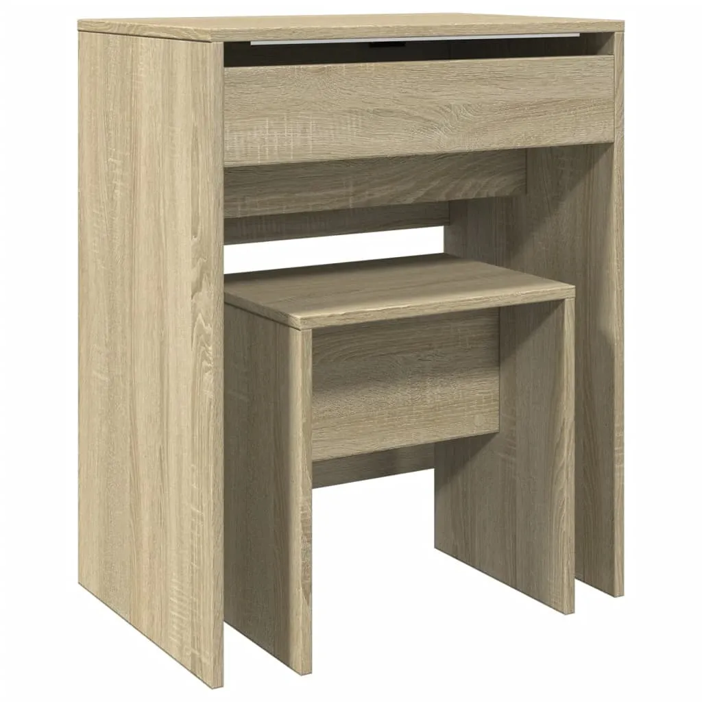 Tavolo da Trucco Rovere Sonoma con Sgabello - Angolo Beauty Relax