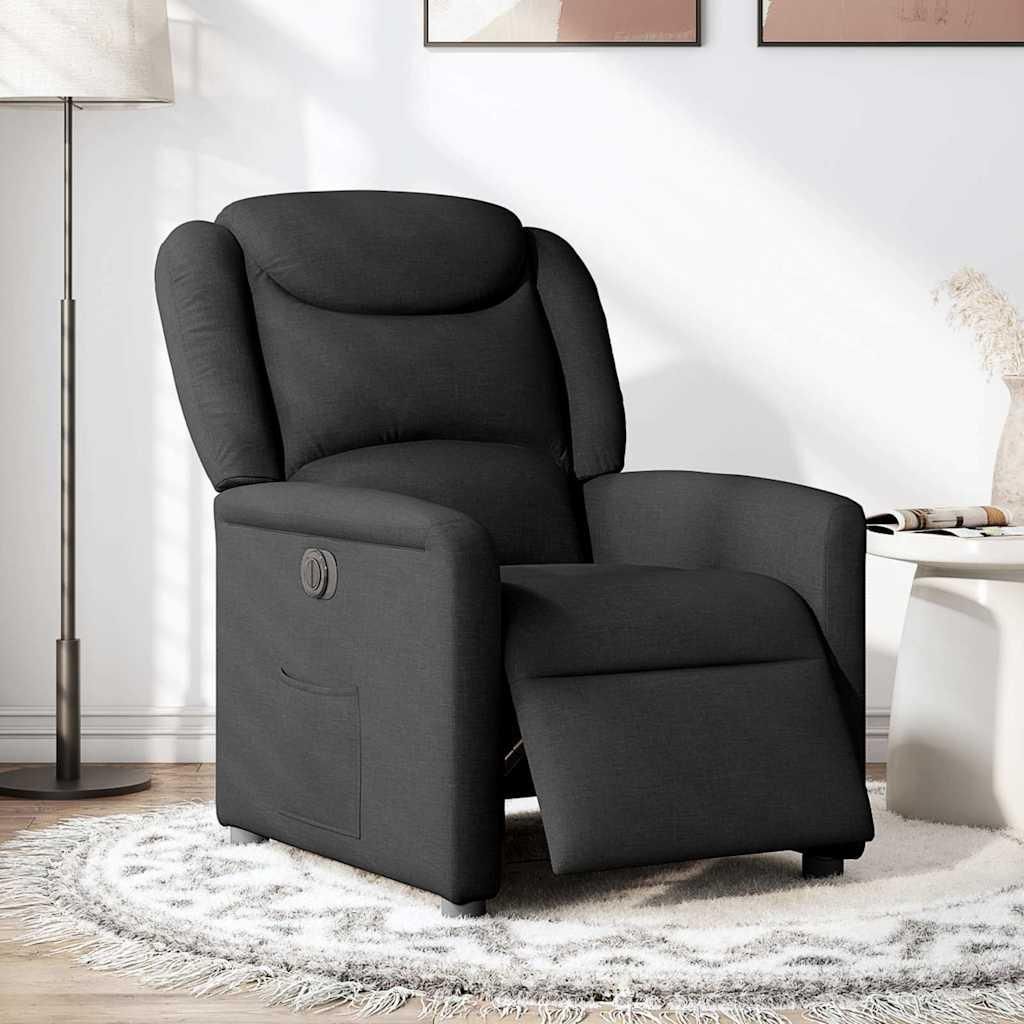 vidaXL Relaxsessel Elektrisch Schwarz Stoff