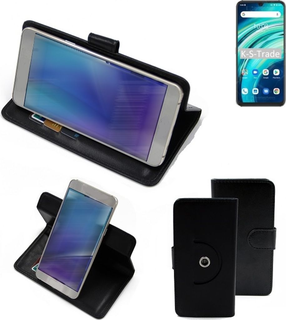 K-S-Trade Case Schutzhülle Handyhülle kompatibel mit UMIDIGI A9 Pro Flipcase Smartphone Cover Handy Schutz Tasche Klapphülle Walletcase schwarz