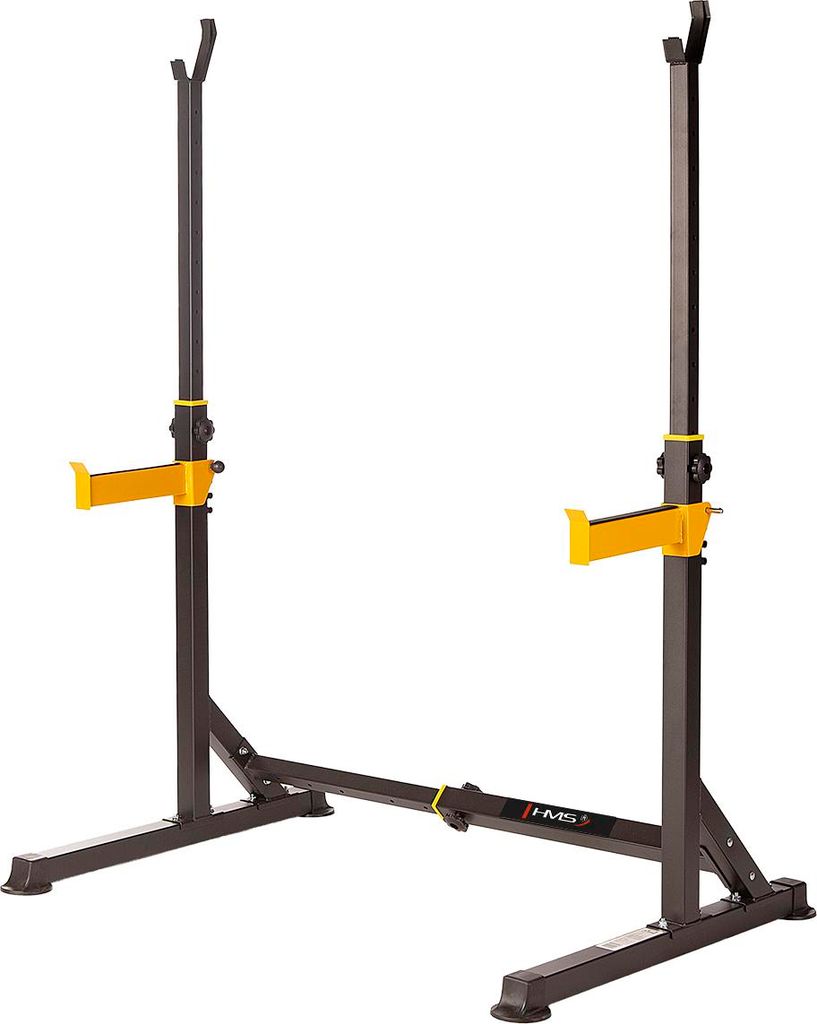 HMS STR18 Hantelständer verstellbar | Squat & Bankdrücken Rack mit Sicherheitsablagen | 180 kg Belastbar | Home Gym