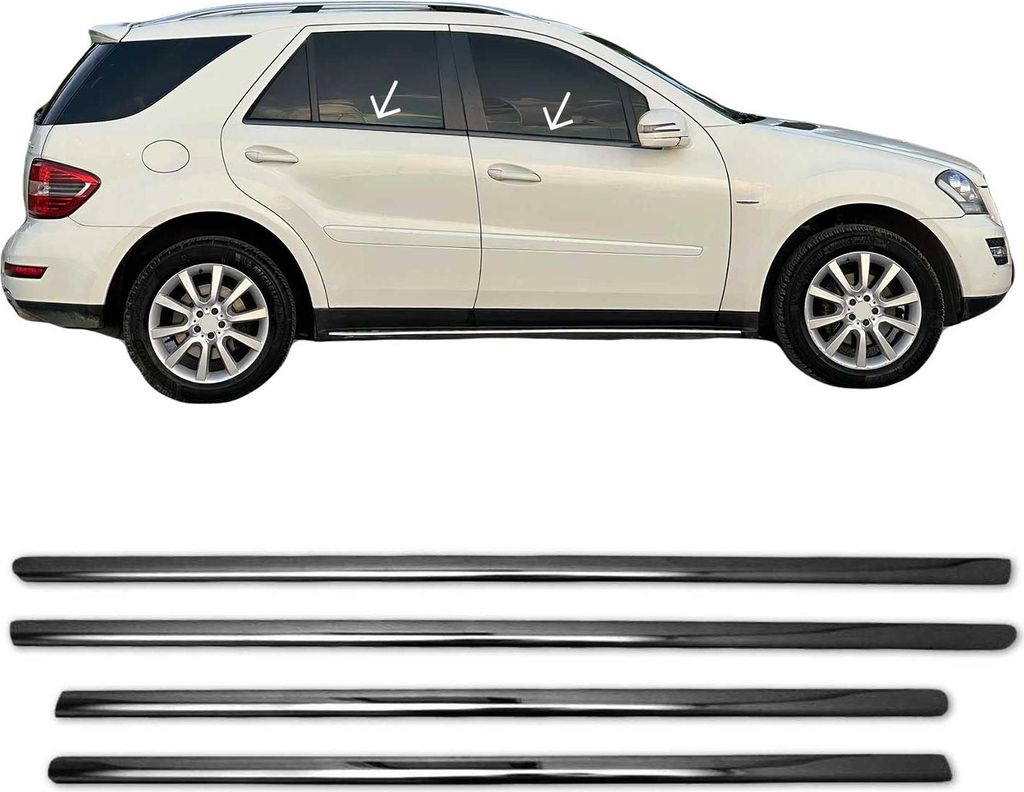 Listwy okienne do Mercedes ML 2005-2011 stal nierdzewna Zdjęcie produktu 
