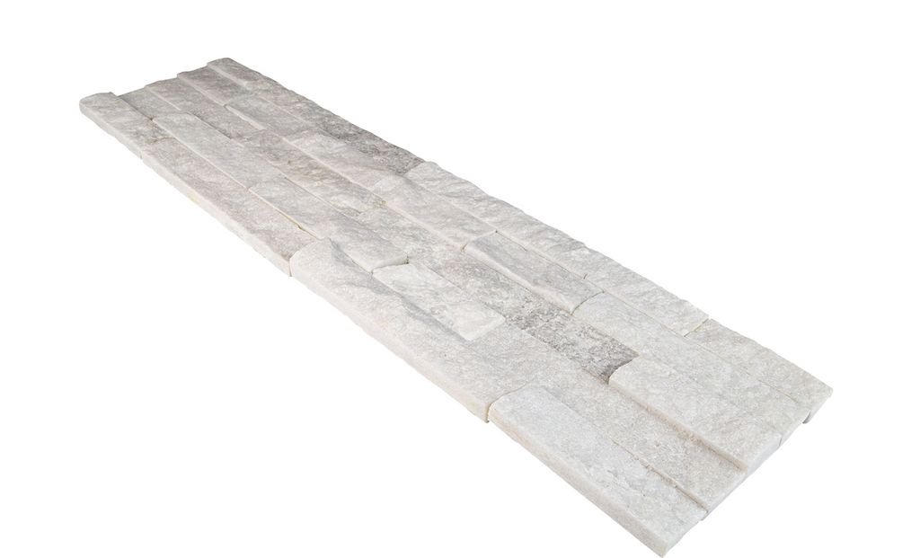 HEXIM Naturstein Wandverblender - für den Innen- und Außenbereich, hohe Lebensdauer - (Klinkerriemchen White Quartz, 1 Packung) Natursteinplatten...