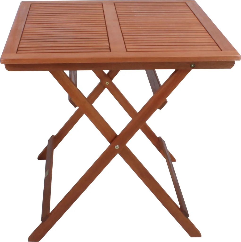Table en eucalyptus huilée SEATTLE - Mobilier de balcon robuste 70cm